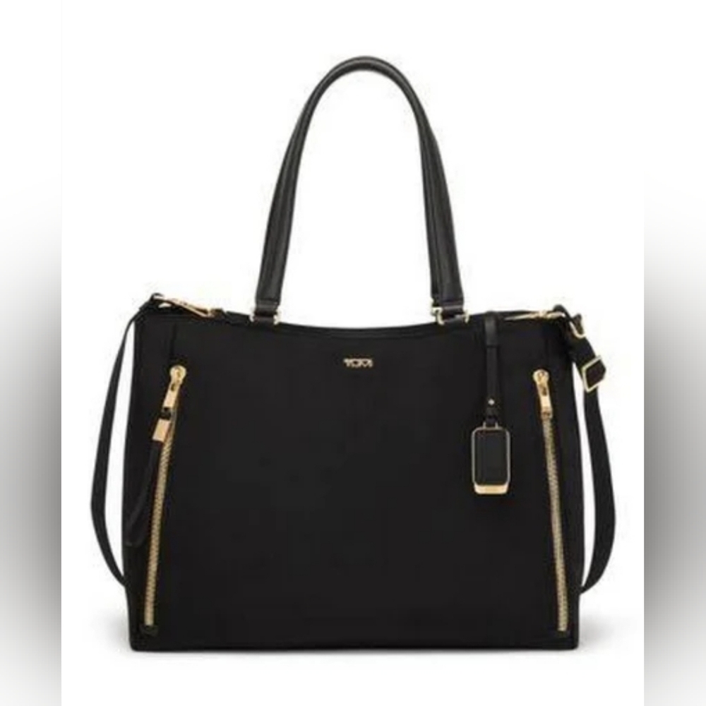 TUMI Voyageur Valetta Large Tote Black / Gold